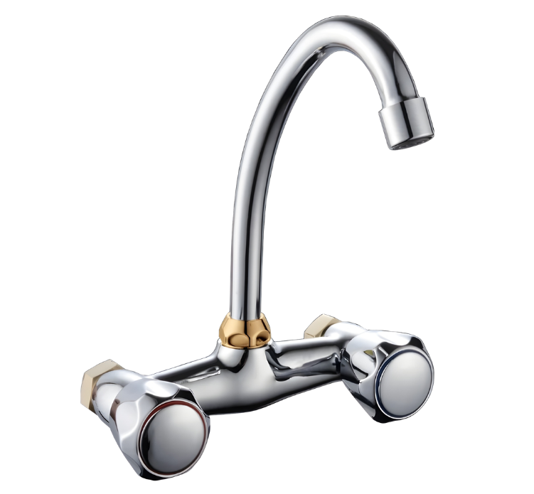 WKT K01- double handle wall kitchen mixer